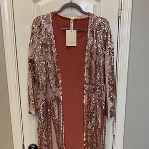 Sequin Rose Gold Duster and Matching Dress